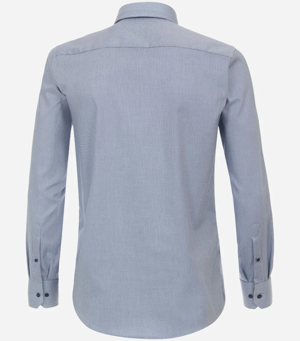 Redmond modern fit overhemd, popeline, blauw mini dessin