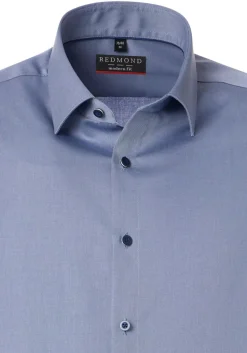 Redmond modern fit overhemd, popeline, blauw