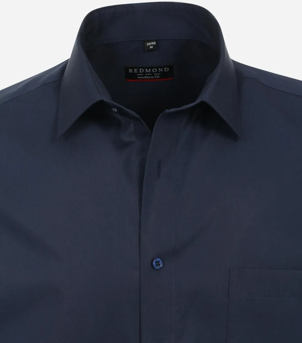 Redmond modern fit overhemd, popeline, blauw