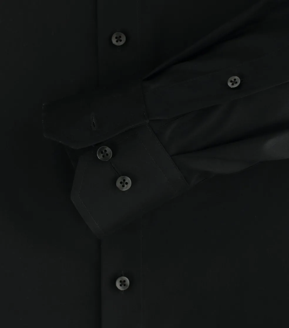 Redmond modern fit overhemd, popeline, zwart