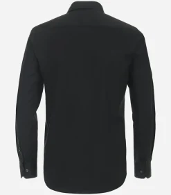 Redmond modern fit overhemd, popeline, zwart