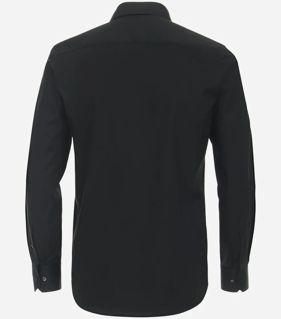Redmond modern fit overhemd, popeline, zwart