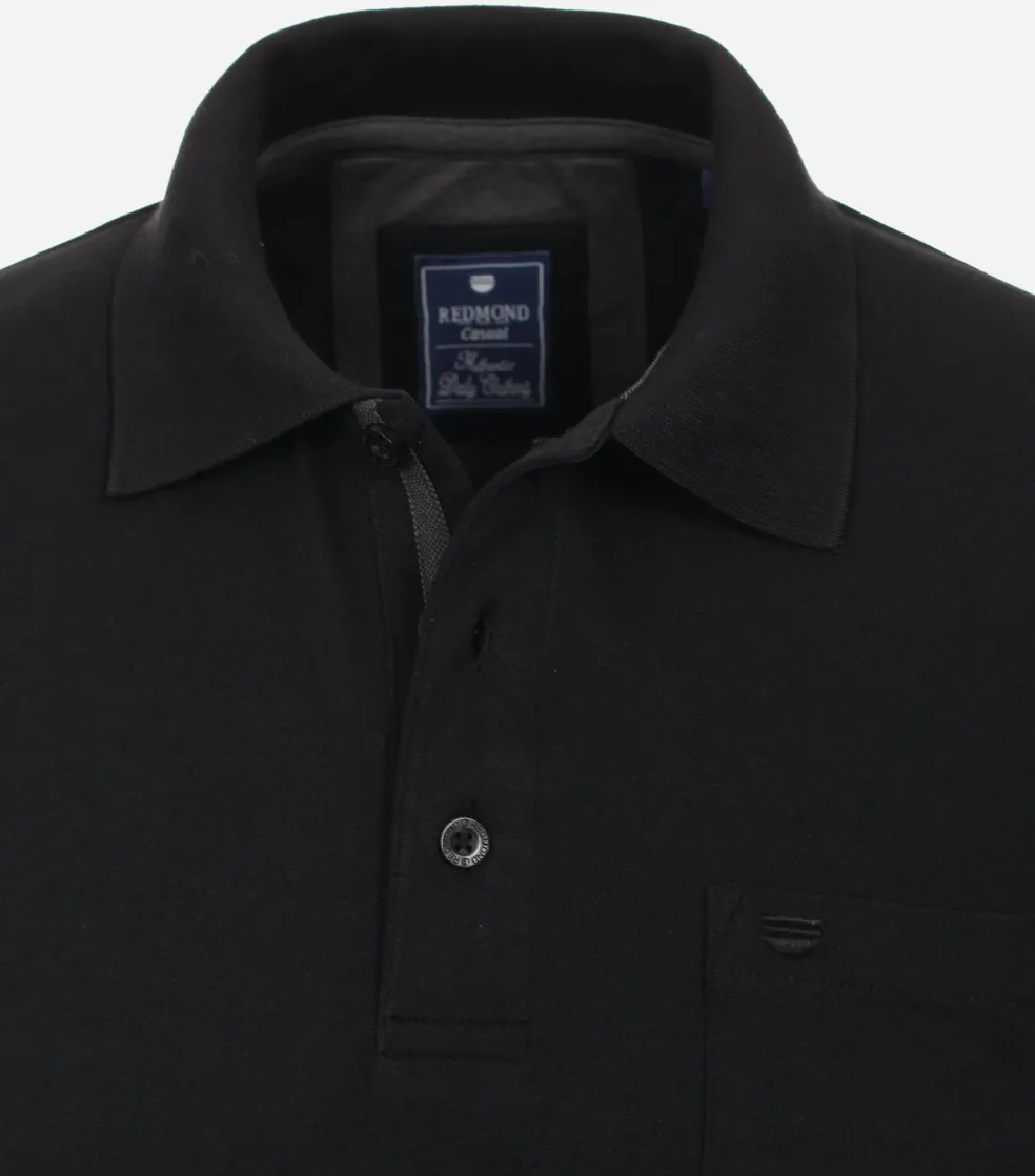 Redmond regular fit heren polo, jersey, zwart
