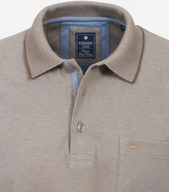 Redmond regular fit heren polo, jersey, bruin