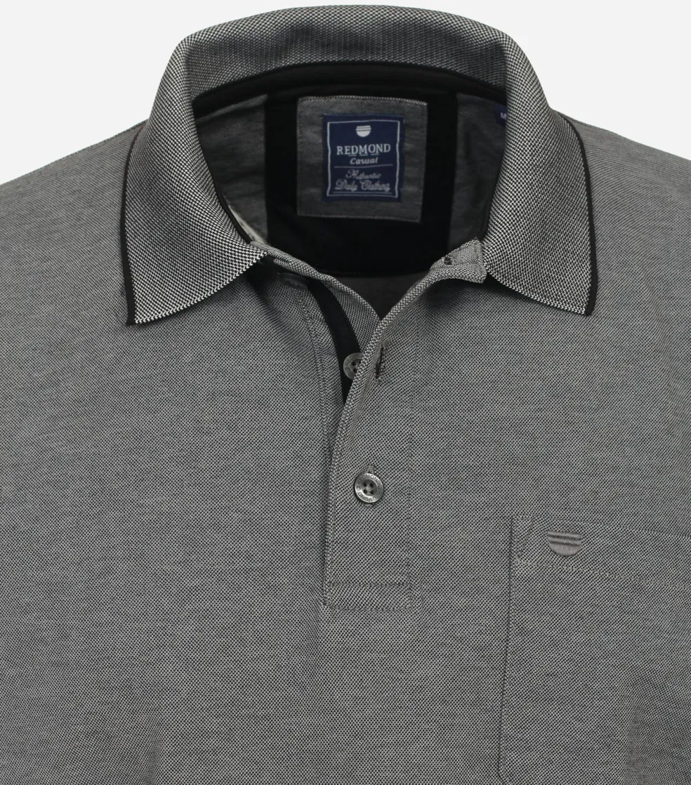 Redmond regular fit heren polo, jersey, grijs