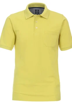 Redmond regular fit heren polo, pique, geel