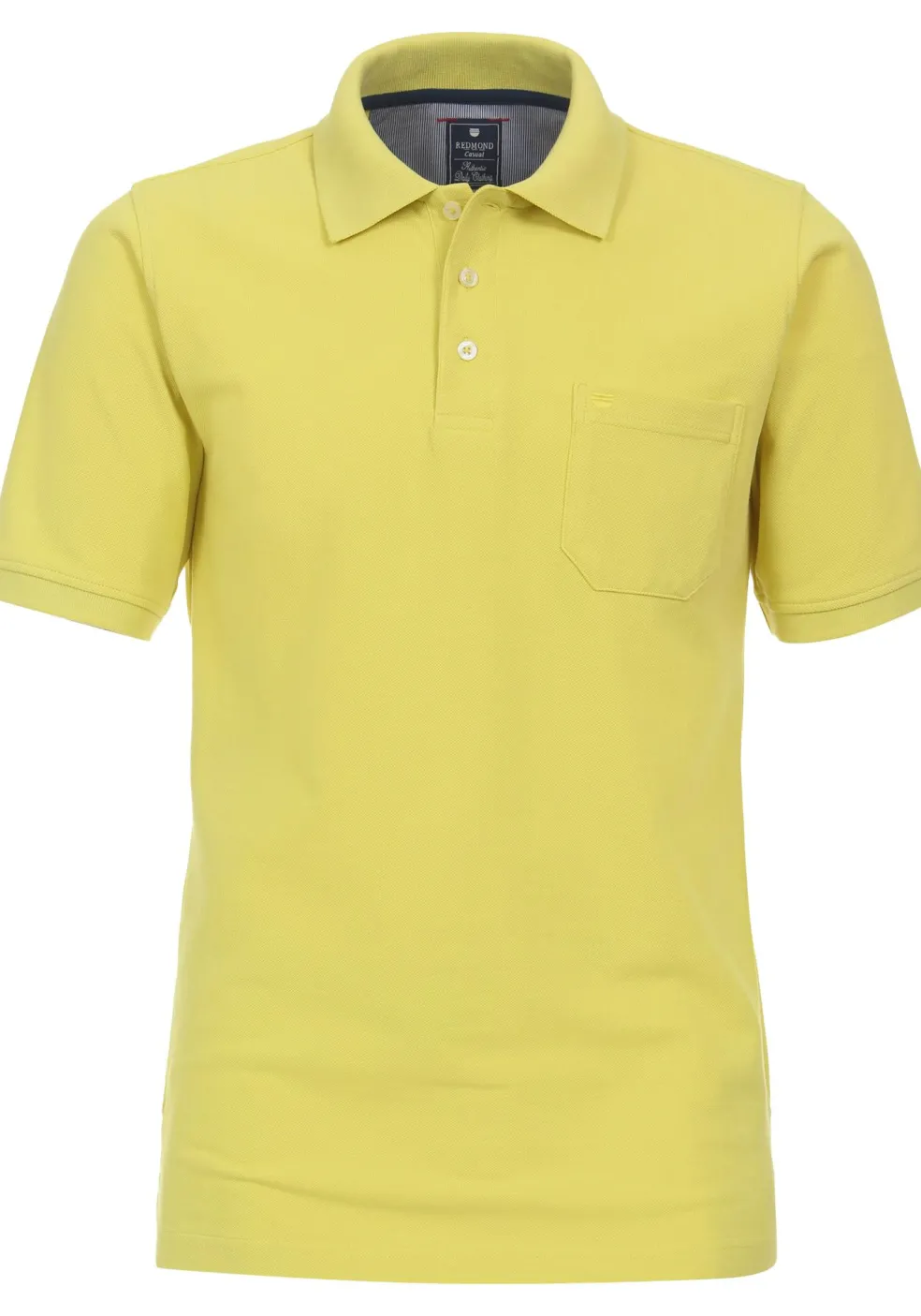 Redmond regular fit heren polo, pique, geel