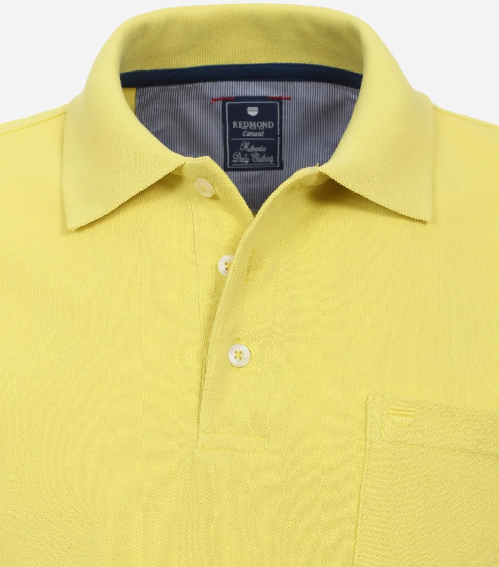 Redmond regular fit heren polo, pique, geel