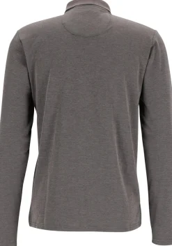 Redmond regular fit polo lange mouw, antraciet melange