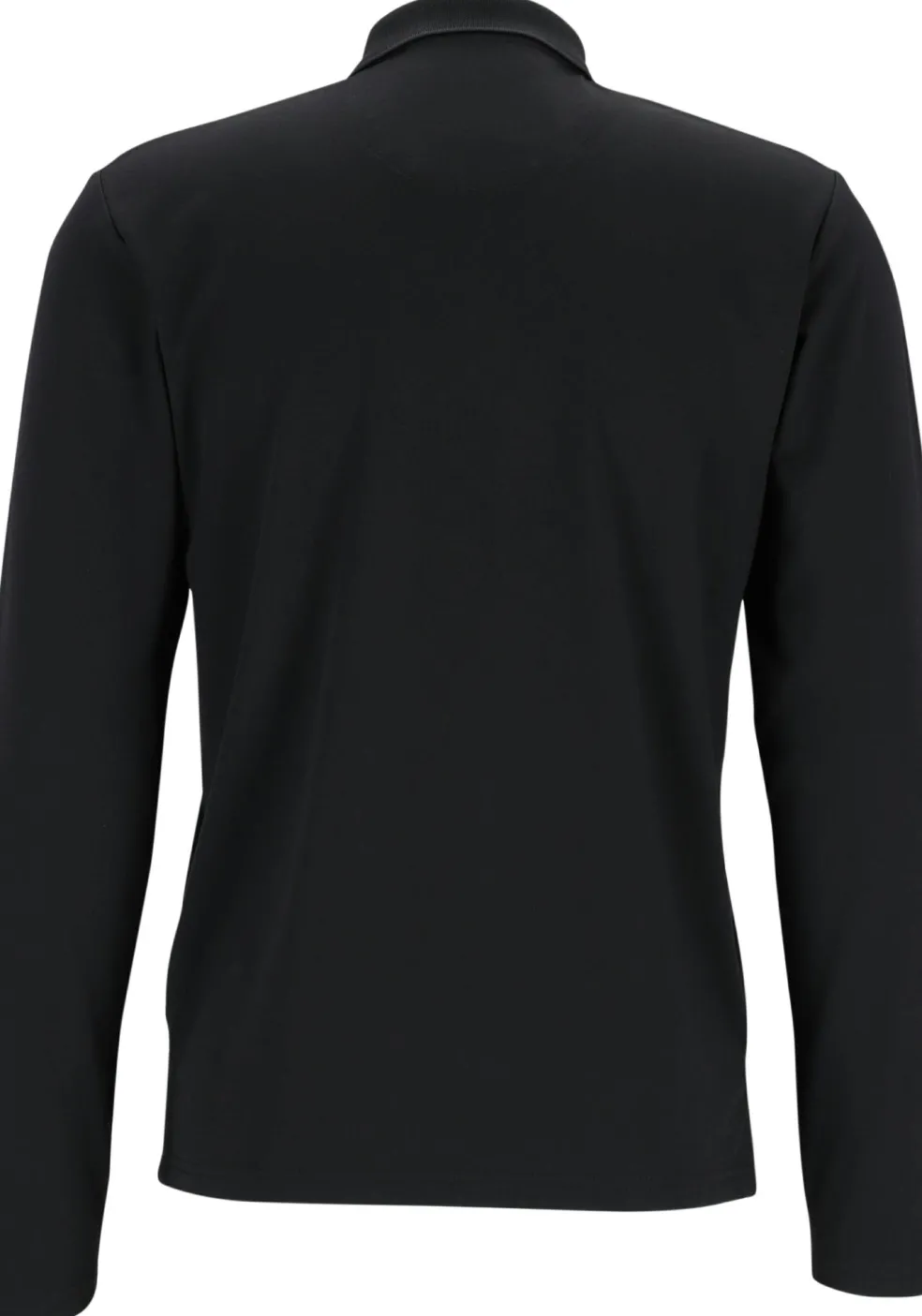 Redmond regular fit polo lange mouw, zwart melange