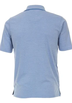 Redmond regular fit poloshirt, midden blauw melange