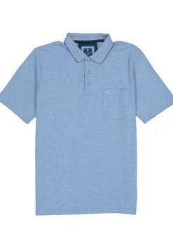 Redmond regular fit poloshirt, midden blauw melange