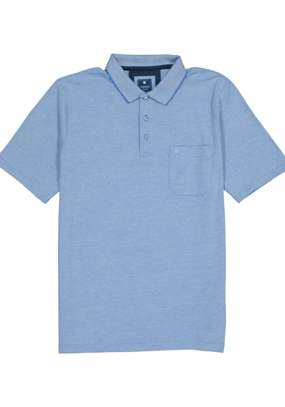 Redmond regular fit poloshirt, midden blauw melange