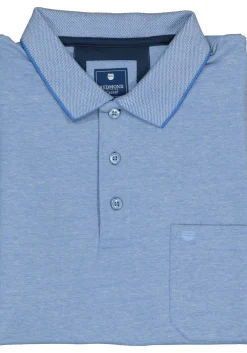 Redmond regular fit poloshirt, midden blauw melange