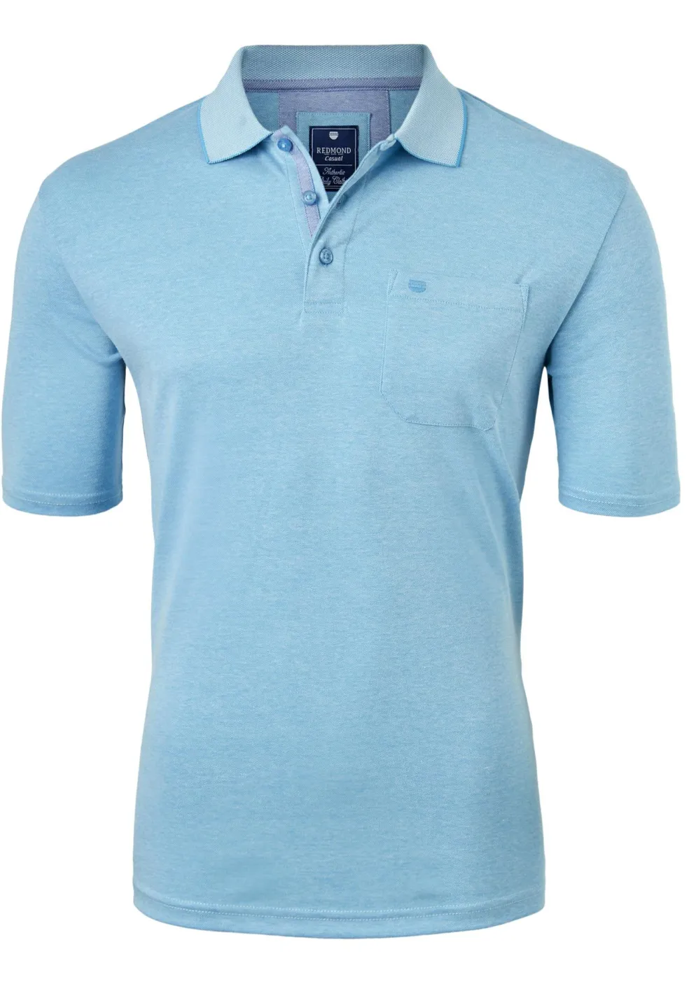 Redmond regular fit poloshirt, lichtblauw melange