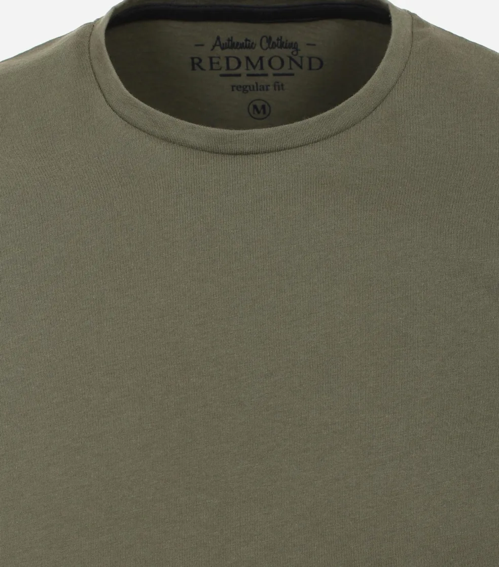Redmond regular fit T-shirt, korte mouw O-hals, groen