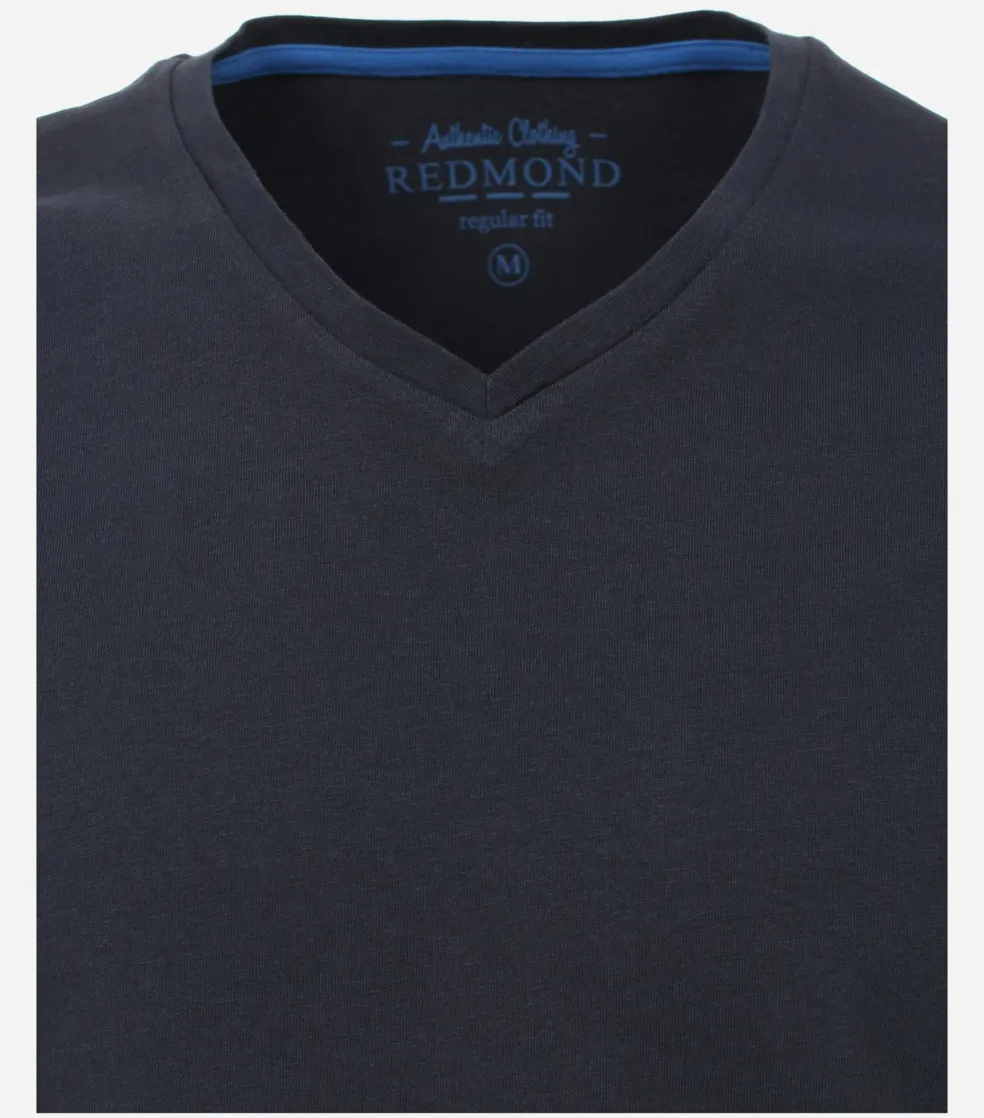 Redmond regular fit T-shirt, korte mouw V-hals, blauw