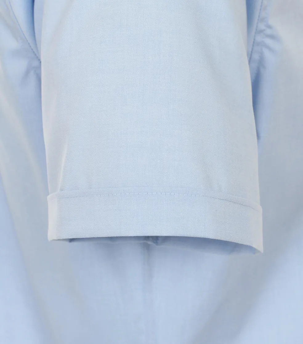 Redmond slim fit overhemd, korte mouw, popeline, blauw