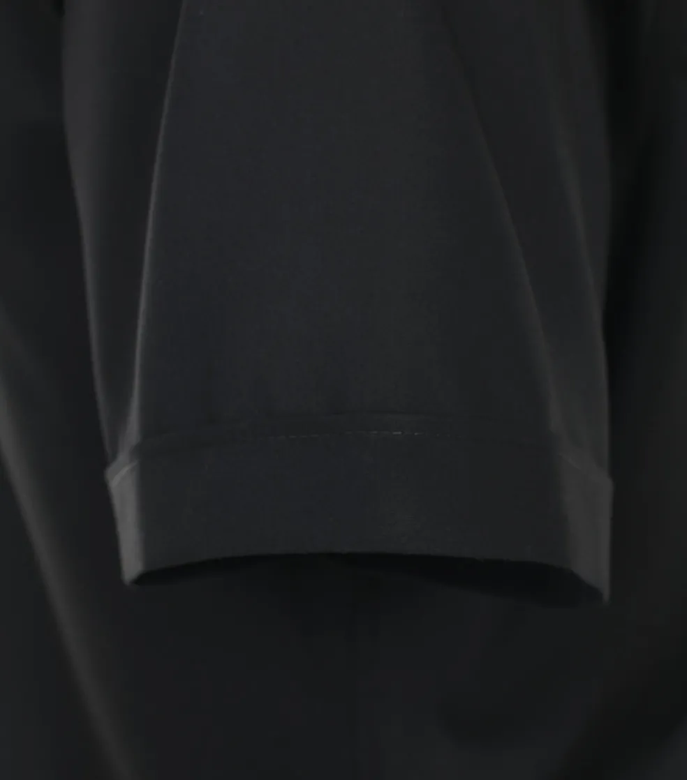 Redmond slim fit overhemd, korte mouw, popeline, zwart