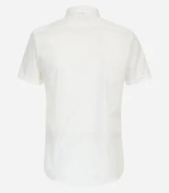 Redmond slim fit overhemd, korte mouw, popeline, wit