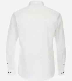 Redmond slim fit overhemd, popeline, wit