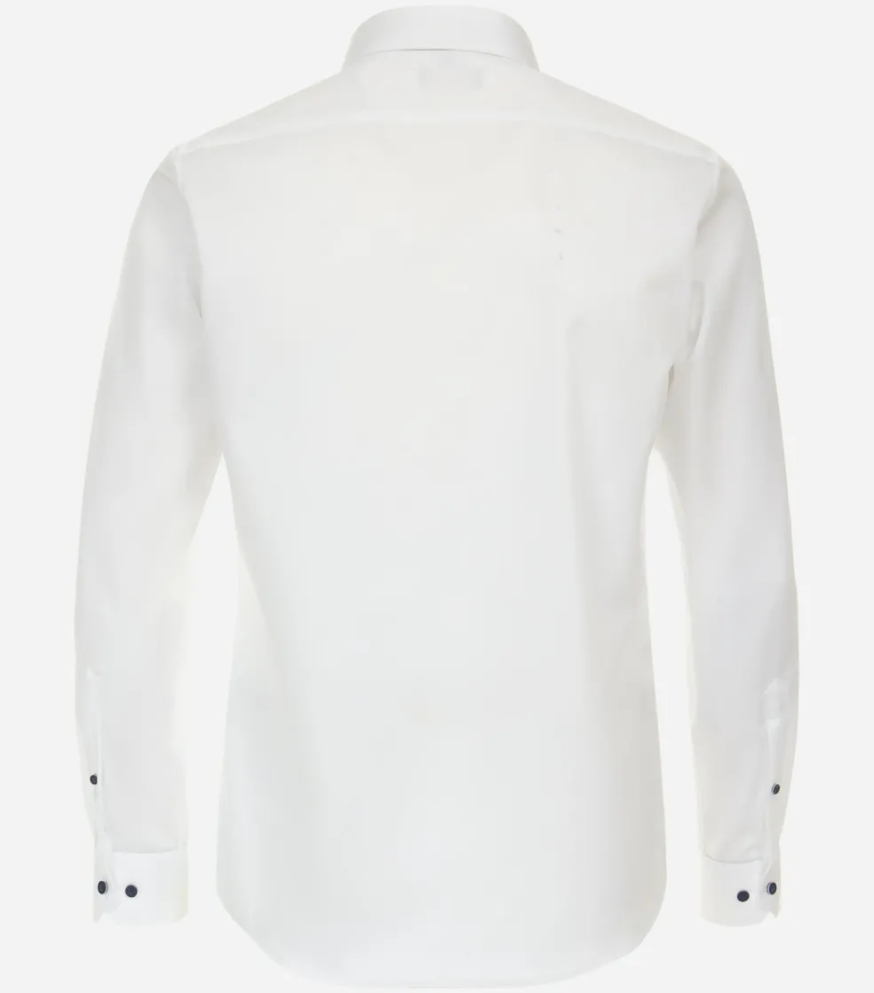 Redmond slim fit overhemd, popeline, wit