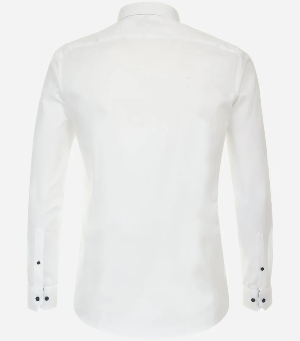 Redmond slim fit overhemd, popeline, wit dessin