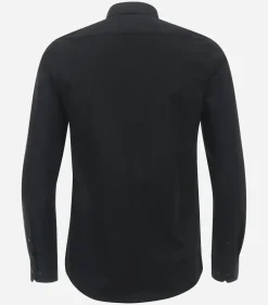 Redmond slim fit overhemd, popeline, zwart