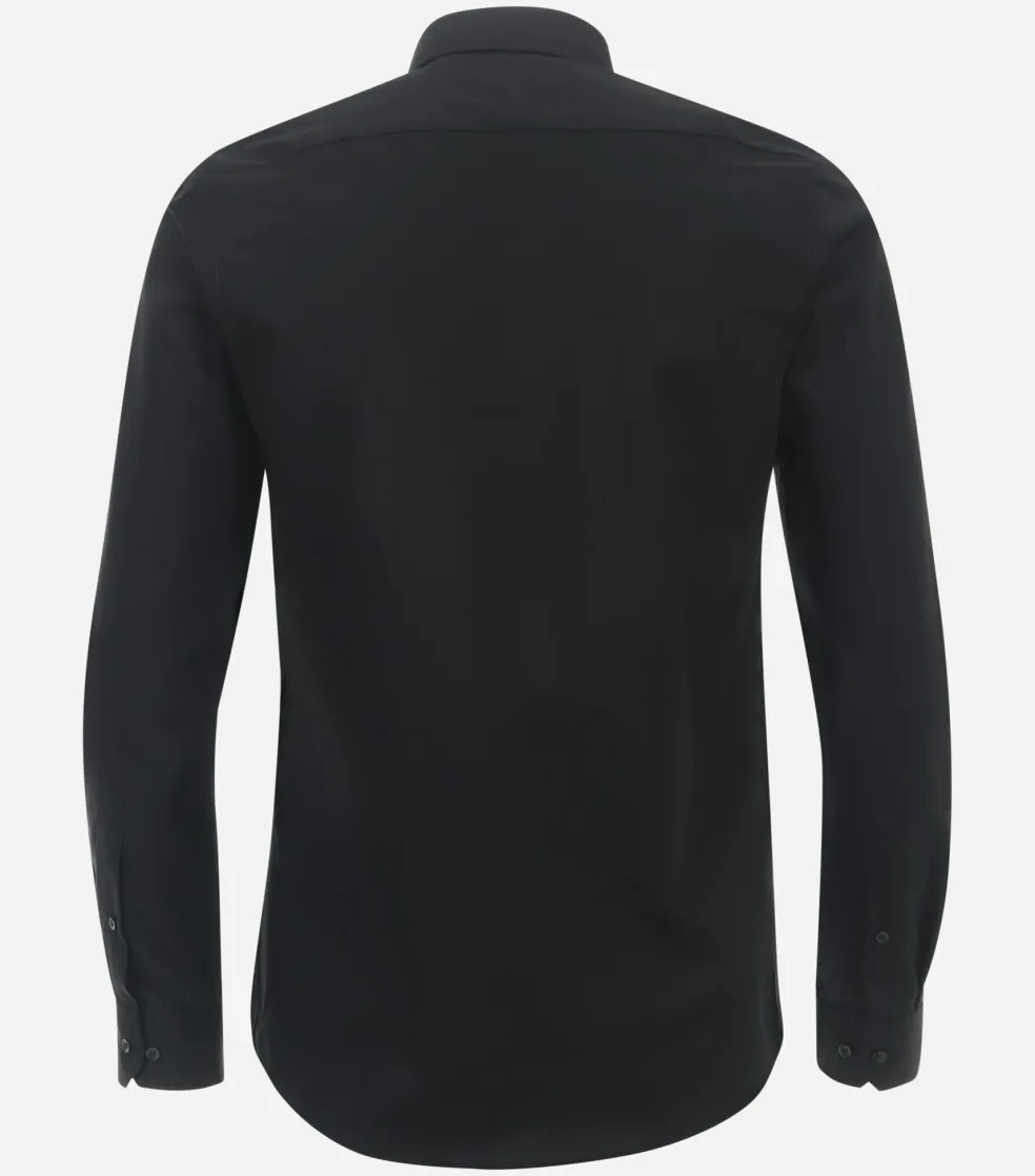 Redmond slim fit overhemd, popeline, zwart