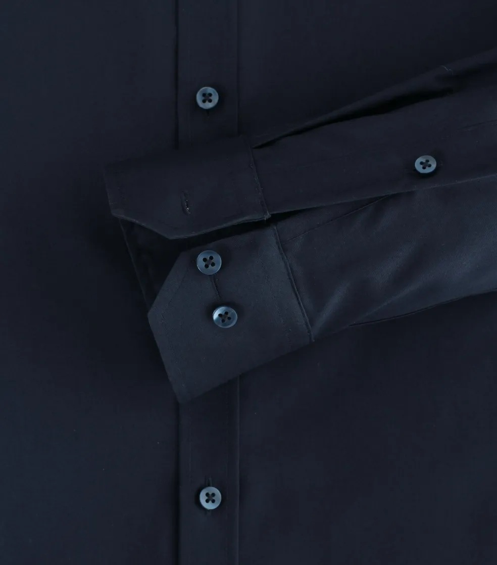 Redmond slim fit overhemd, popeline, blauw