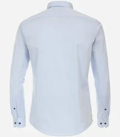 Redmond slim fit overhemd, popeline, blauw