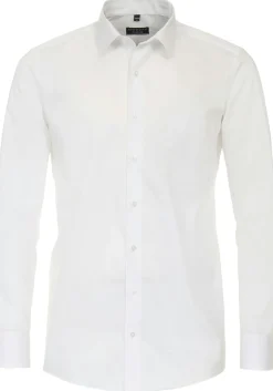 Redmond slim fit overhemd, popeline, wit
