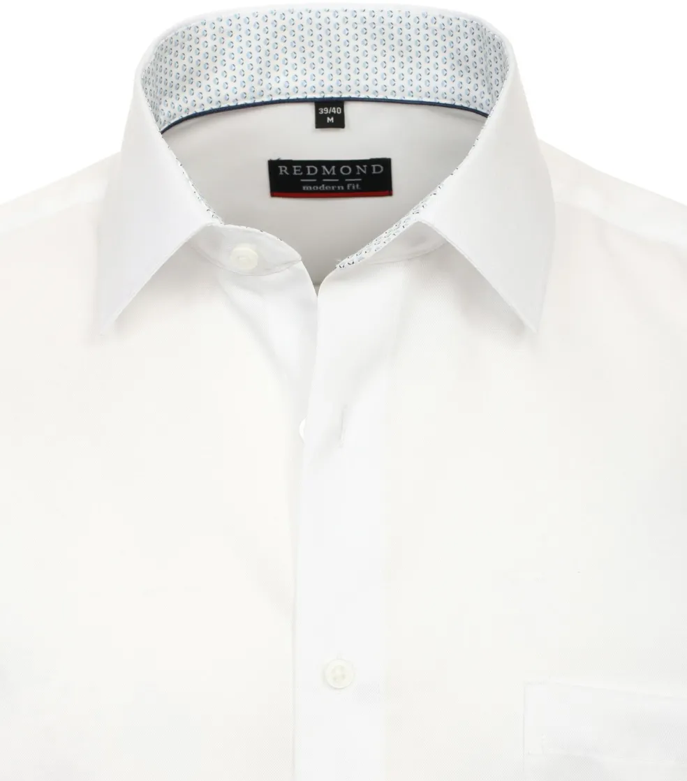 Redmond slim fit overhemd, twill, wit