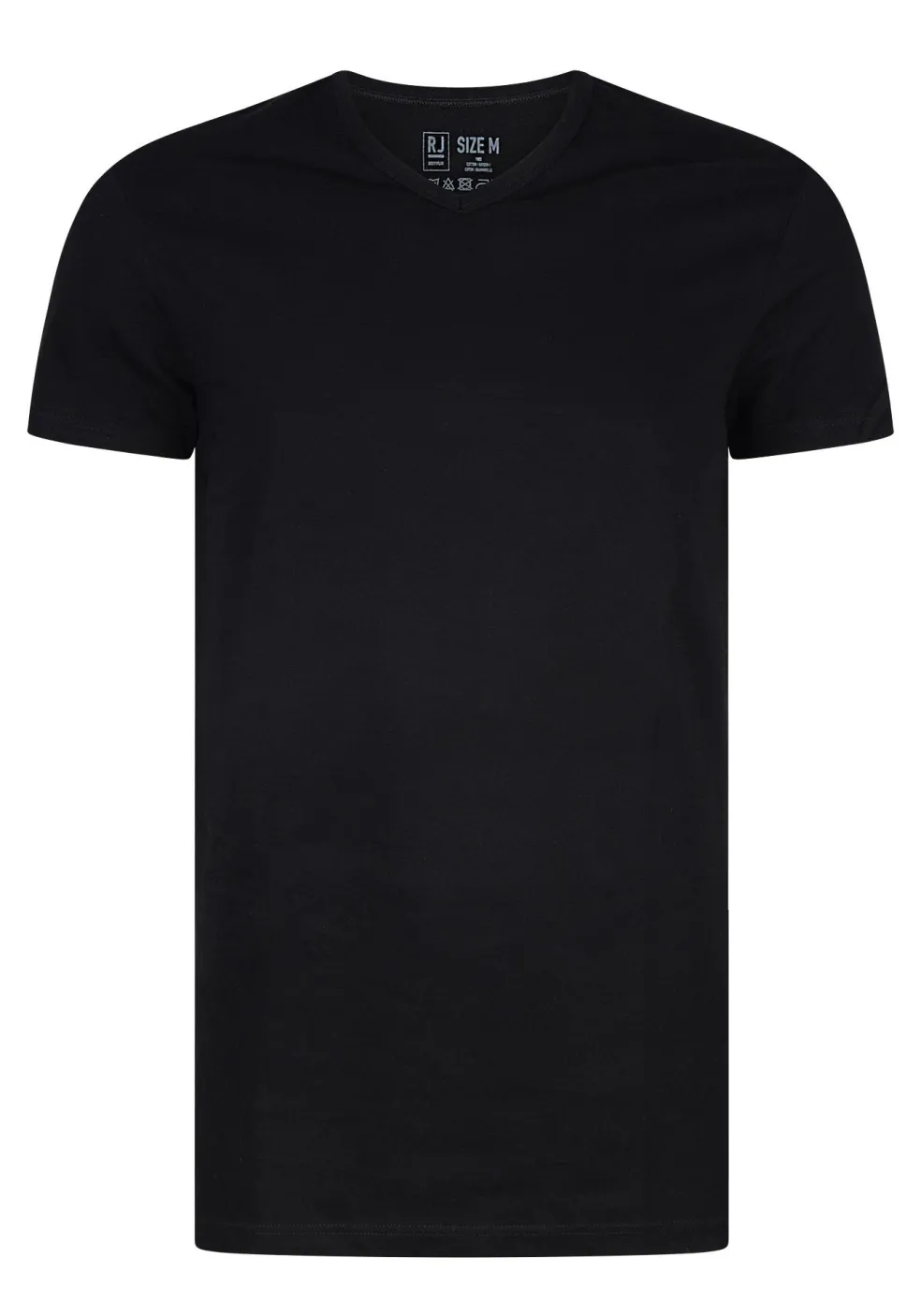 RJ Bodywear Everyday Gouda T-shirts (2-pack), heren T-shirts V-hals smal, zwart
