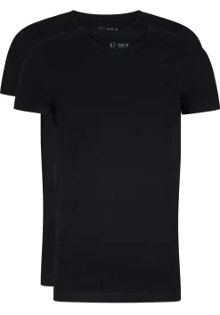 RJ Bodywear Everyday Maastricht T-shirts (2-pack), heren stretch T-shirts O-hals, zwart