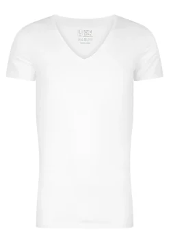RJ Bodywear Everyday Nijmegen T-shirts (2-pack), heren stretch T-shirts diepe V-hals, wit
