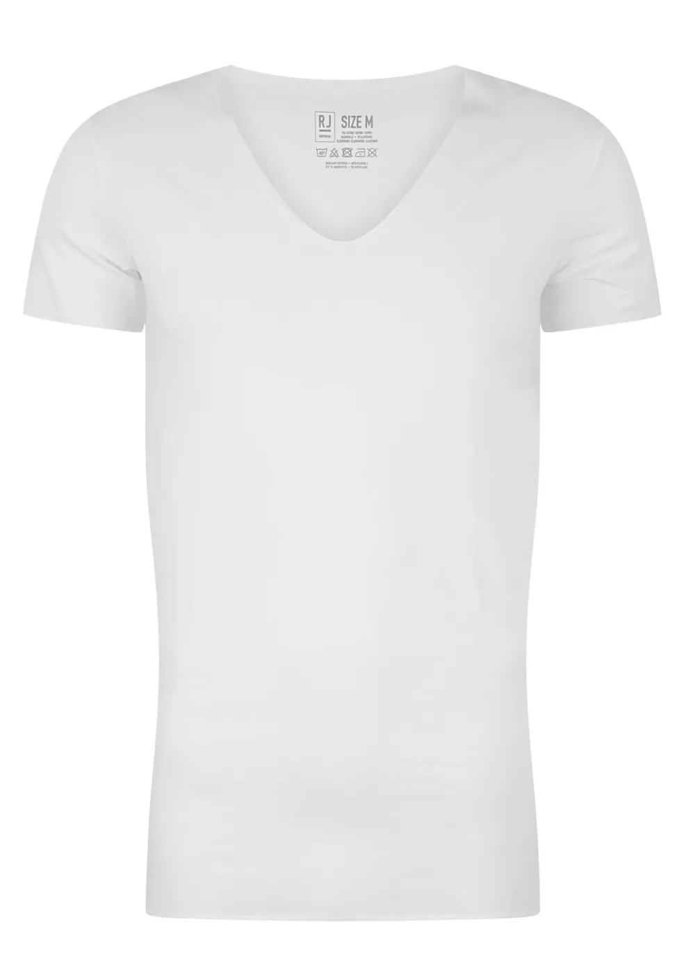 RJ Bodywear Everyday Tilburg T-shirts (2-pack), heren stretch T-shirt diepe V-hals, wit (raw edge)