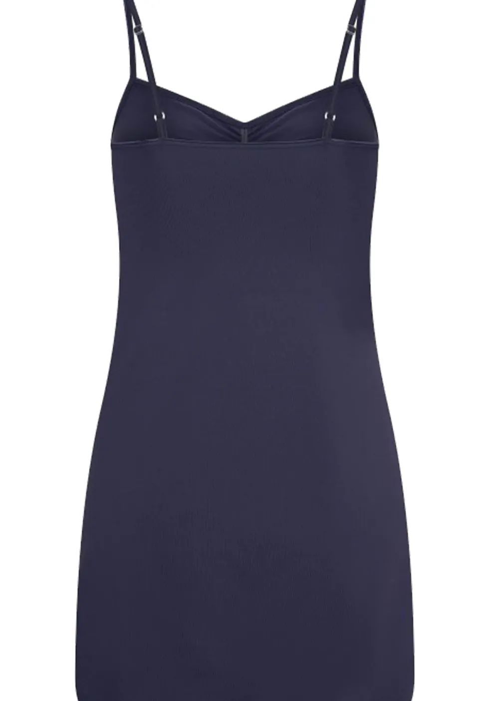 RJ Bodywear Pure Color dames jurk (1-pack), onderjurk met verstelbare bandjes, donkerblauw