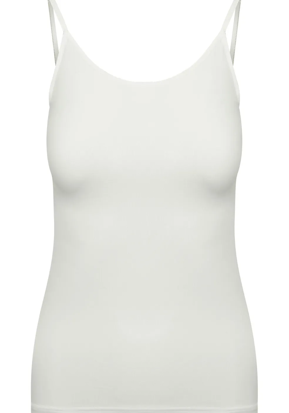 RJ Bodywear Pure Color dames spaghetti top (1-pack), hemdje met smalle verstelbare bandjes, wit