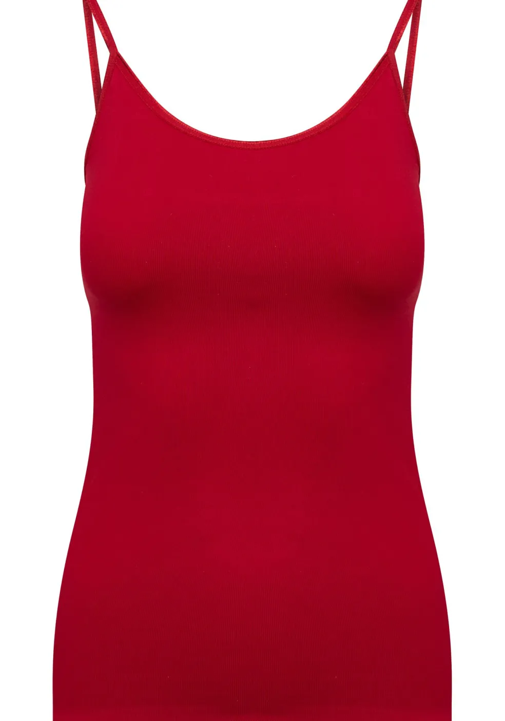 RJ Bodywear Pure Color dames spaghetti top (1-pack), hemdje met smalle verstelbare bandjes, donkerrood
