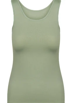 RJ Bodywear Pure Color dames top (1-pack), hemdje met brede banden, olijf