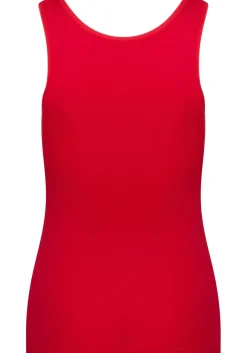 RJ Bodywear Pure Color dames top (1-pack), hemdje met brede banden, rood