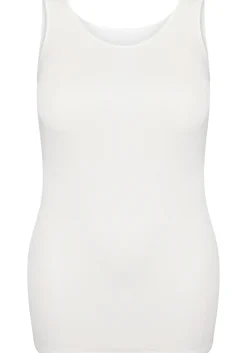 RJ Bodywear Pure Color dames top (1-pack), hemdje met brede banden, wit