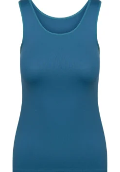 RJ Bodywear Pure Color dames top (1-pack), hemdje met brede banden, petrol