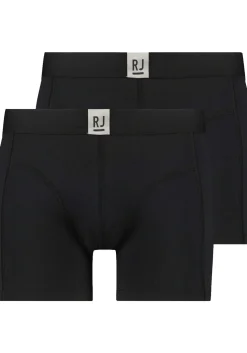 RJ Bodywear Pure Color Jort boxer (2-pack), heren boxer lang, zwart