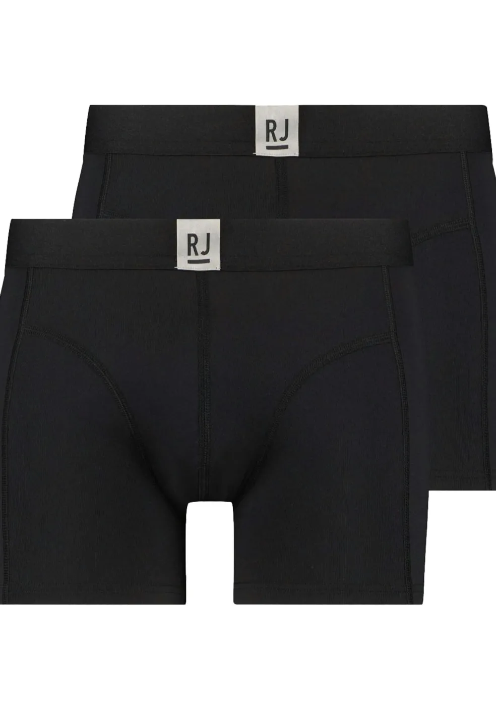 RJ Bodywear Pure Color Jort boxer (2-pack), heren boxer lang, zwart