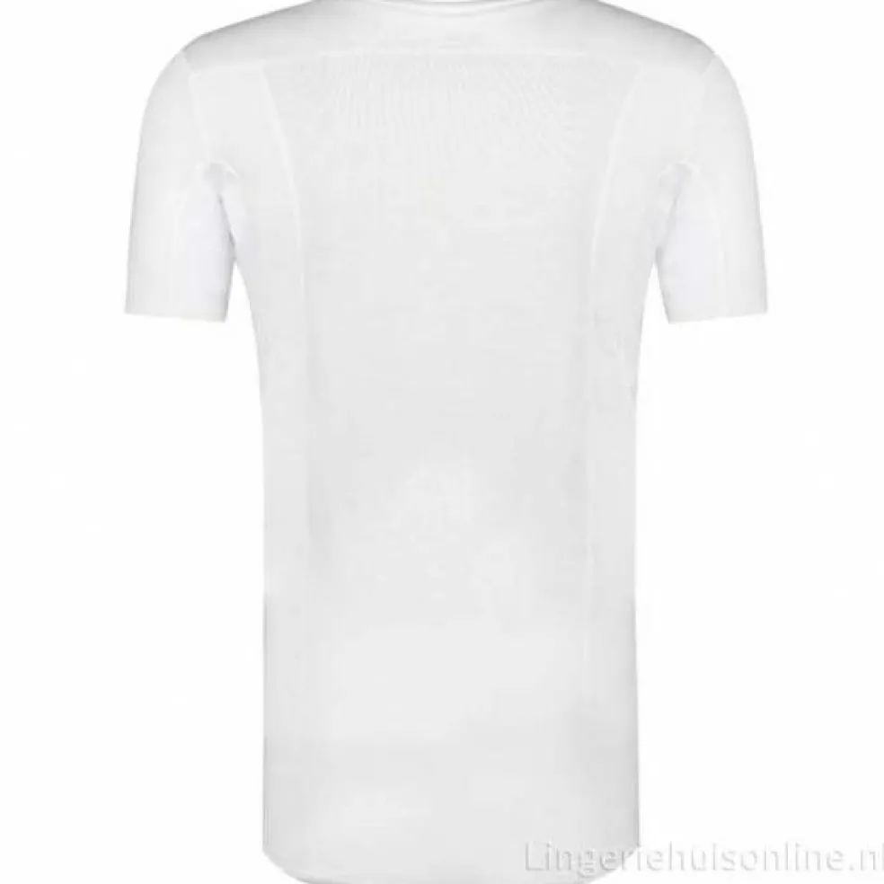 RJ Bodywear Sweatproof T-shirt (1-pack), heren T-shirt met anti zweet oksels en rug, V-hals, wit