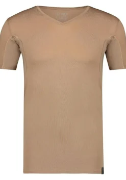 RJ Bodywear Sweatproof T-shirt (1-pack), heren T-shirt met anti zweet oksels, V-hals, huidskleur