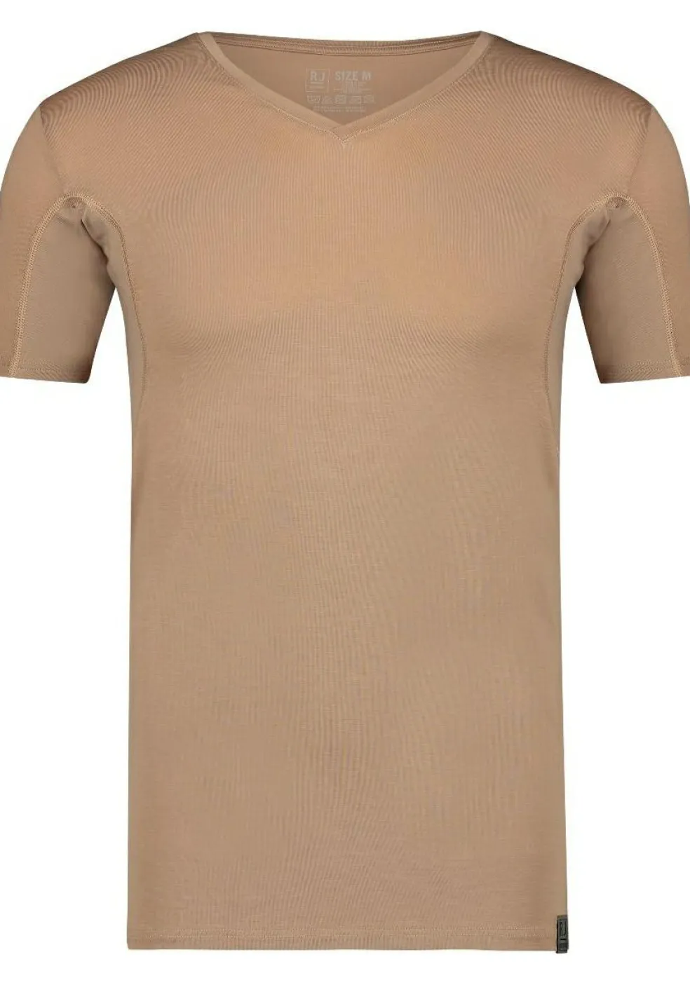 RJ Bodywear Sweatproof T-shirt (1-pack), heren T-shirt met anti zweet oksels, V-hals, huidskleur