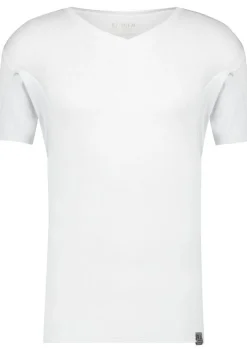 RJ Bodywear Sweatproof T-shirt (1-pack), heren T-shirt met anti zweet oksels, V-hals, wit